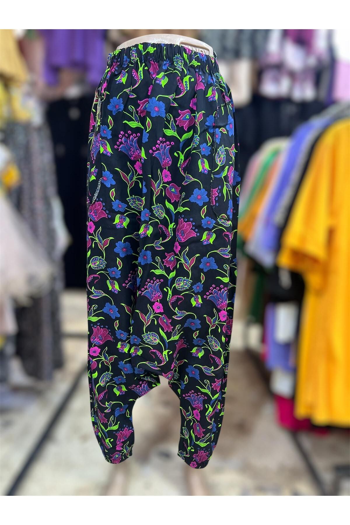 MODA Çiçek Desenli Cepli Şalvar