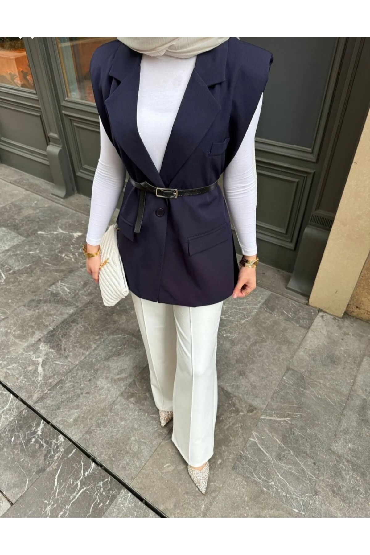 POLANGEL Blazer Astarlı Düğmeli Ceket Yelek
