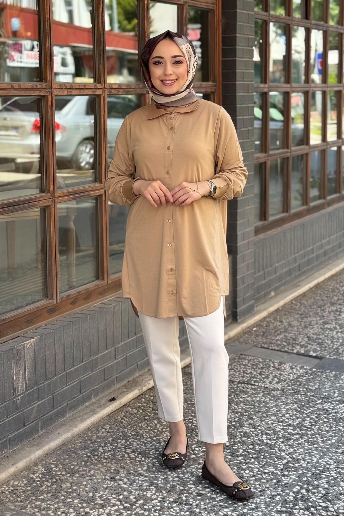 Invee İNVEE Gömlek 6926 Camel
