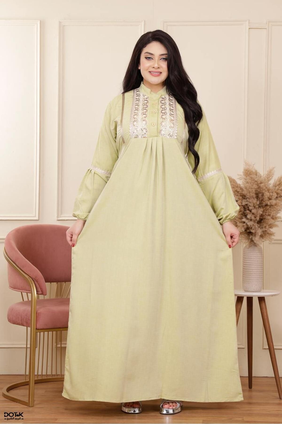 Generies-Linen abaya made of light and comfortable linen material with an elegant and modern design, ideal for everyday use 2