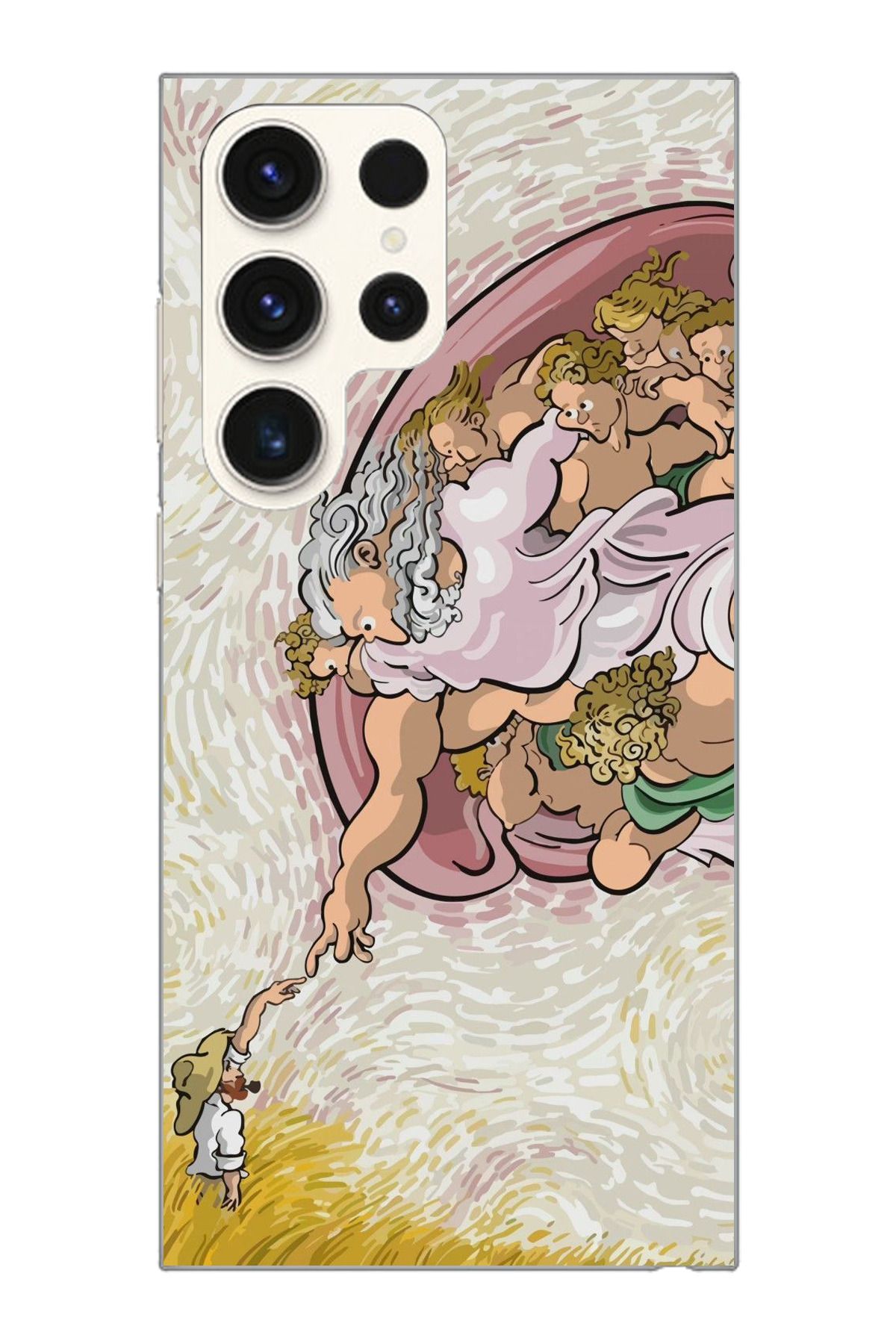 moonset Samsung Galaxy S23 Ultra Uyumlu Van Gogh Tasarımlı Baskılı Şeffaf Telefon Kılıfı