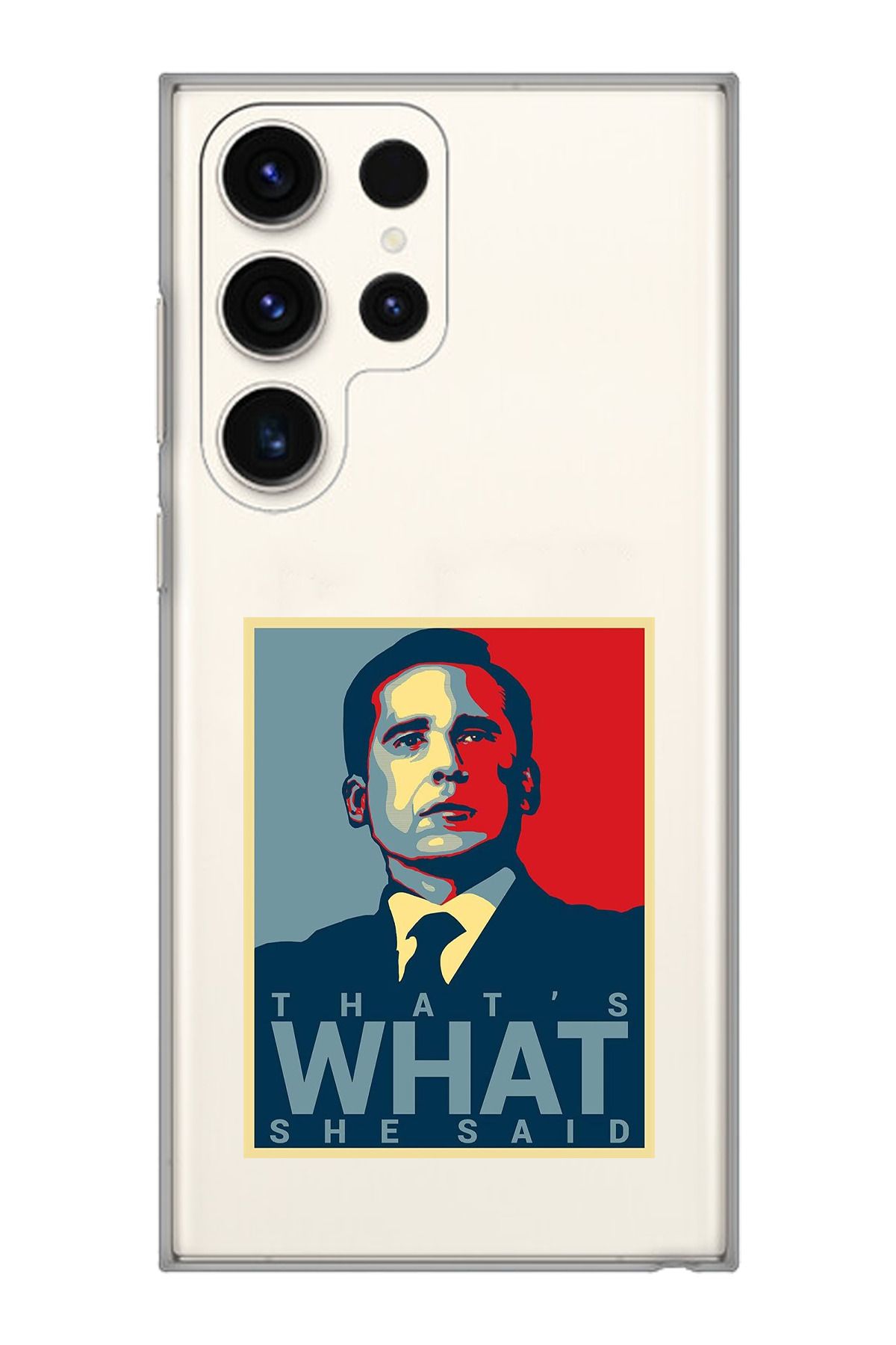 moonset Samsung Galaxy S25 Ultra Uyumlu Michael Scott Tasarımlı Baskılı Şeffaf Telefon Kılıfı
