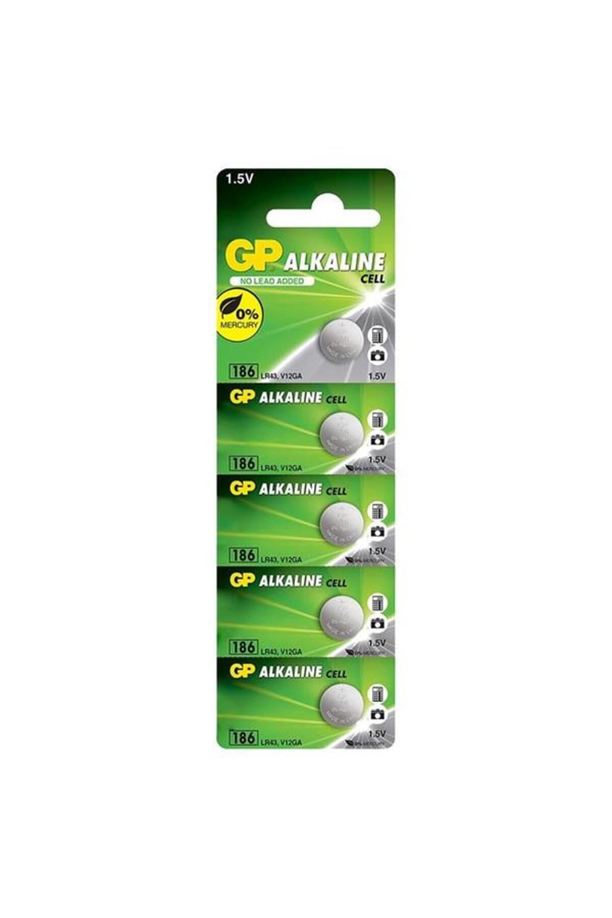 robotrend Gp 186 Lr43 Ag-12R 1.5 Volt Alkalin Düğme Pil 5\'Li Paket