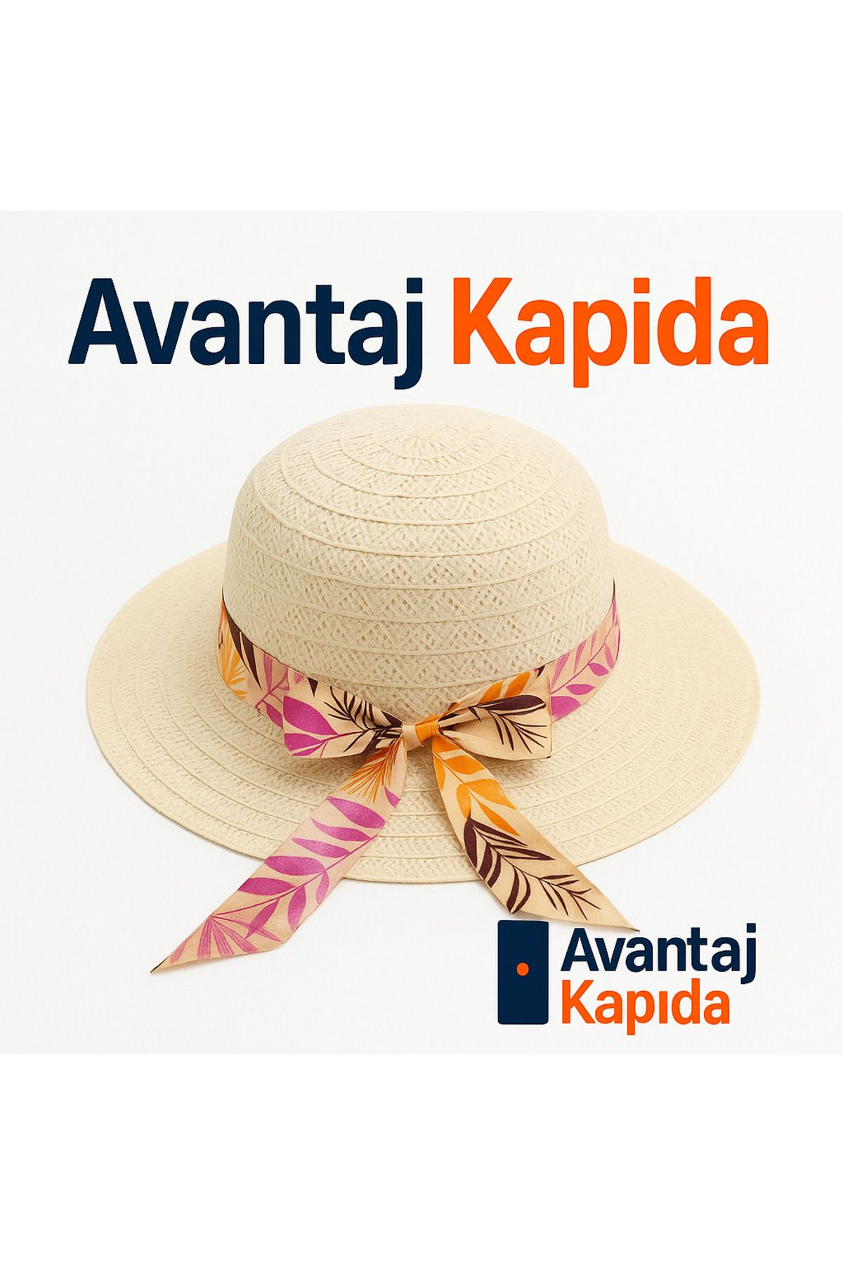 Avantaj Kapıda Kadın Fötr Hasır Plaj Şapkası – Fiyonk Detaylı, Geniş Kenarlı, Şık ve Hafif