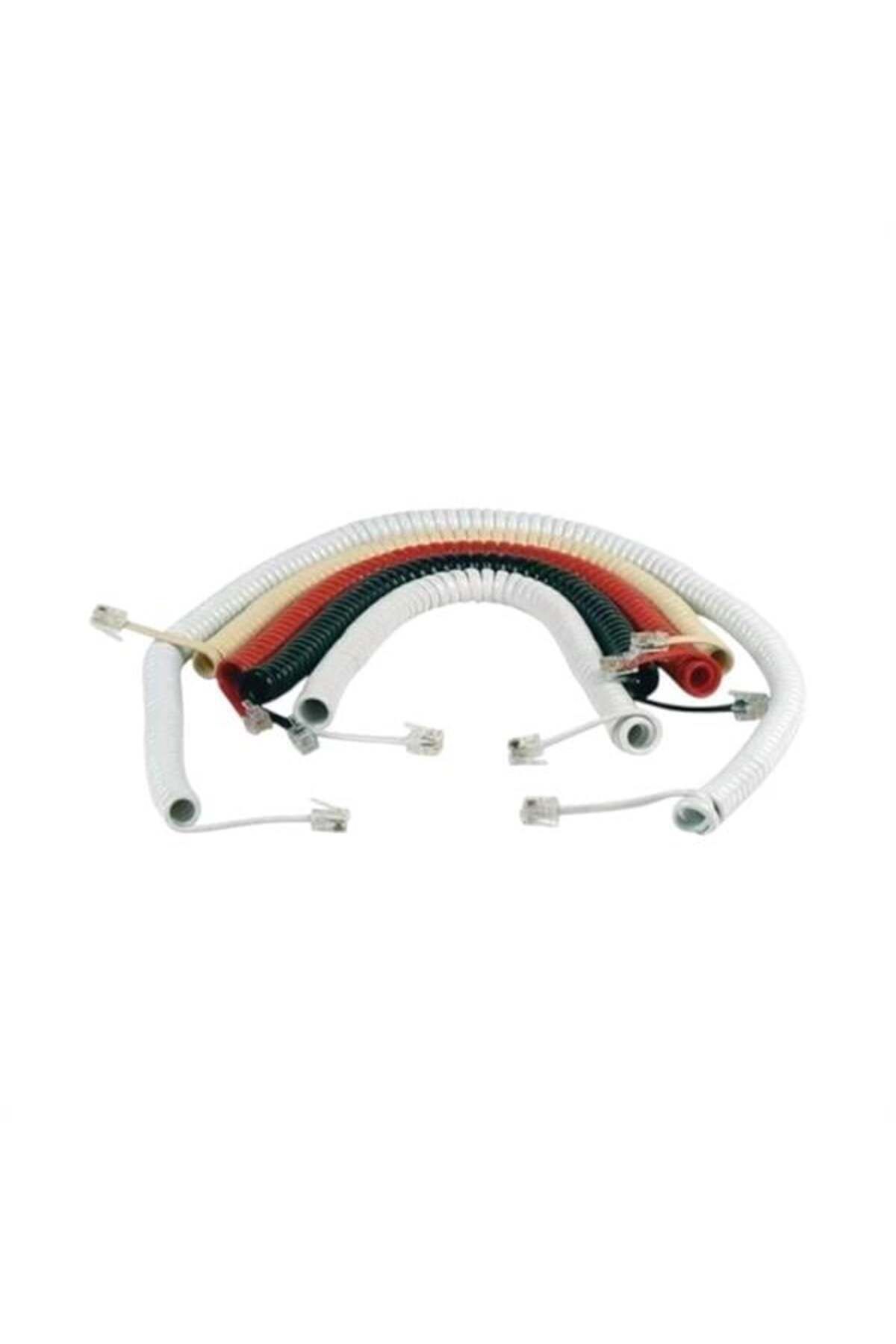 Pİ GLOBAL Telefon Spiral Kablo Krem