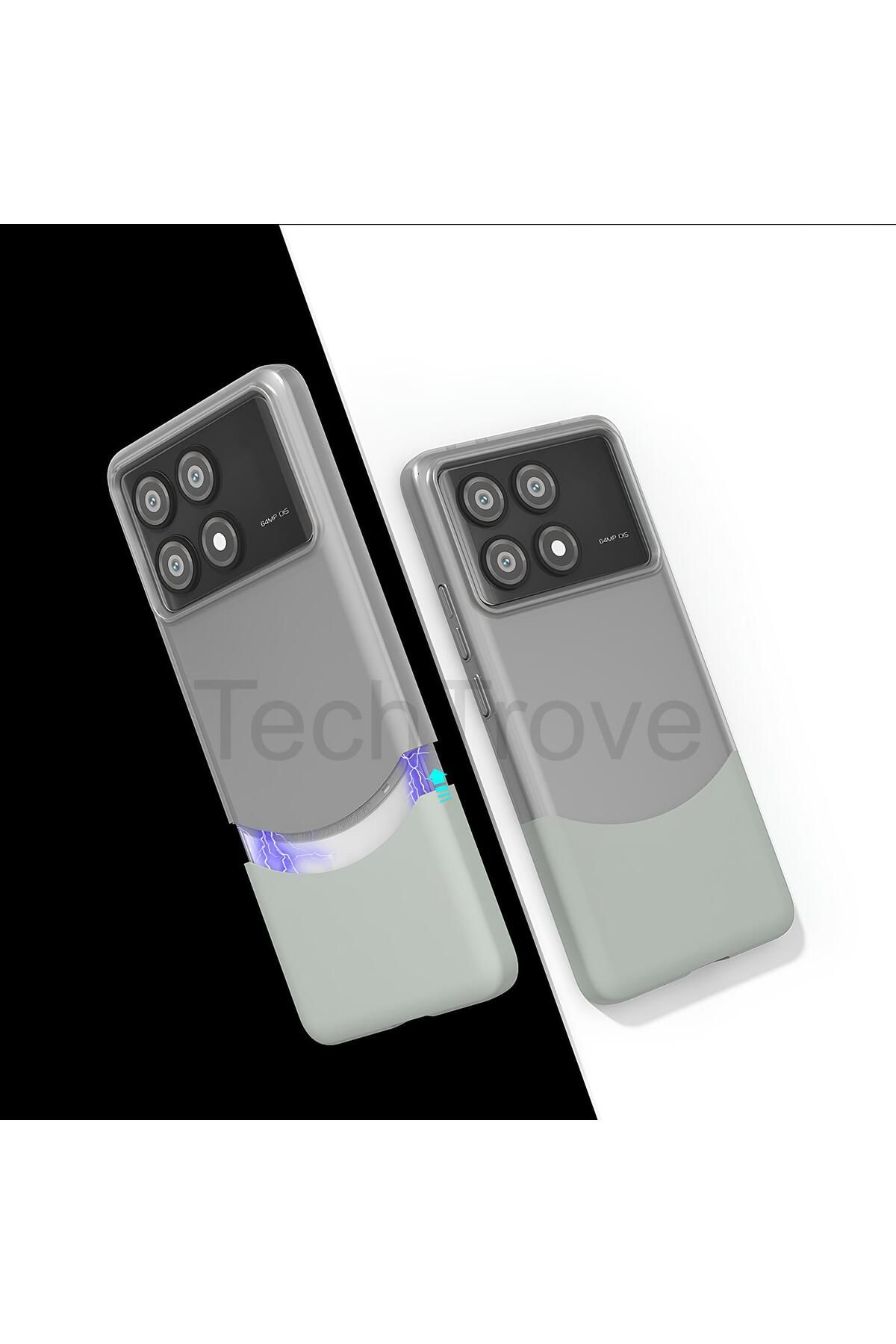 TechTrove Poco X6 Pro Kılıf Mıknatıslı Çift Bölmeli Ultra İnce Lüks Kapak