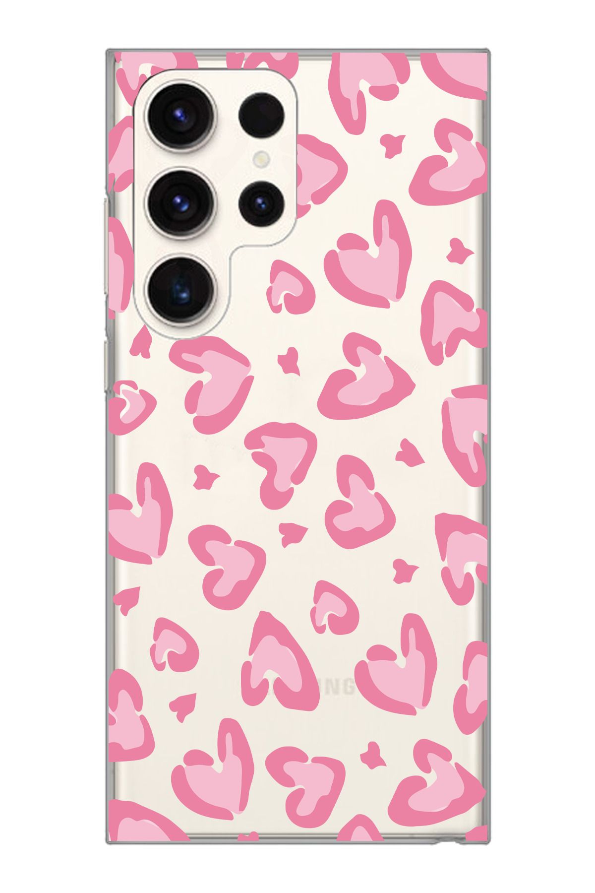 moonset Samsung Galaxy S22 Ultra Uyumlu Leopar Kalpler Tasarımlı Baskılı Şeffaf Telefon Kılıfı