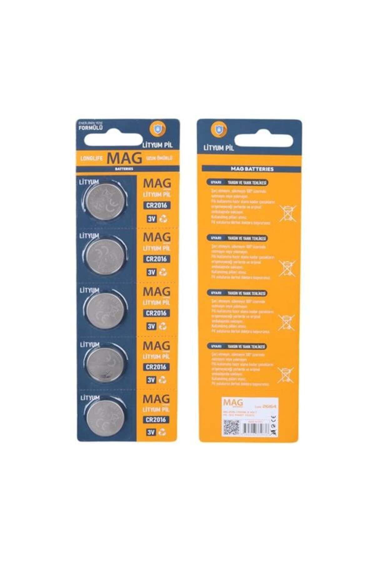 robotrend Mag Batteries Mg-2016 Cr2016 3 Volt Pil (5'Li Blister Paket)
