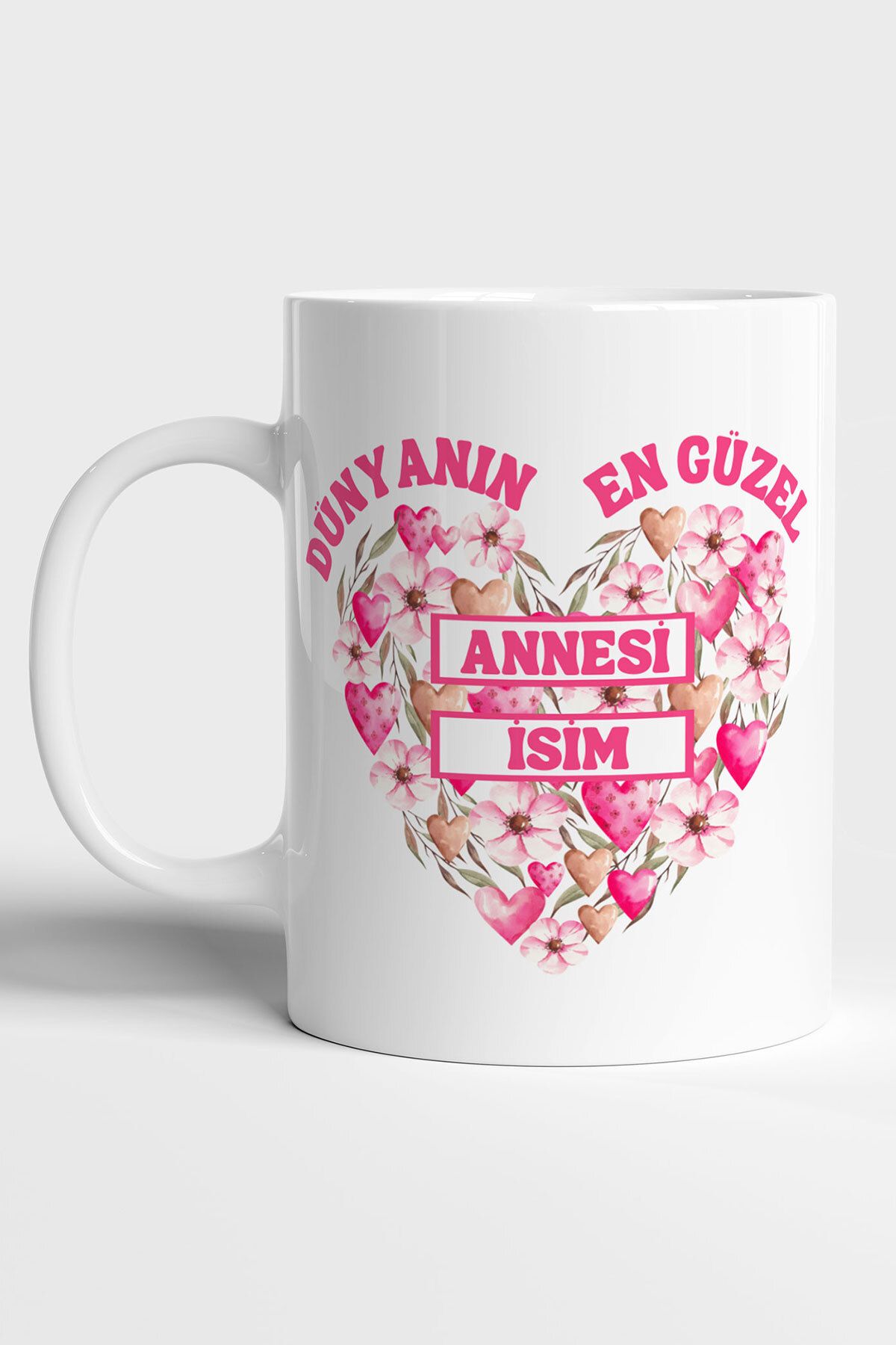 GRN TASARIM Dünyanın En Güzel Annesi Baskılı Kişileştirilebilir Kupa Bardak