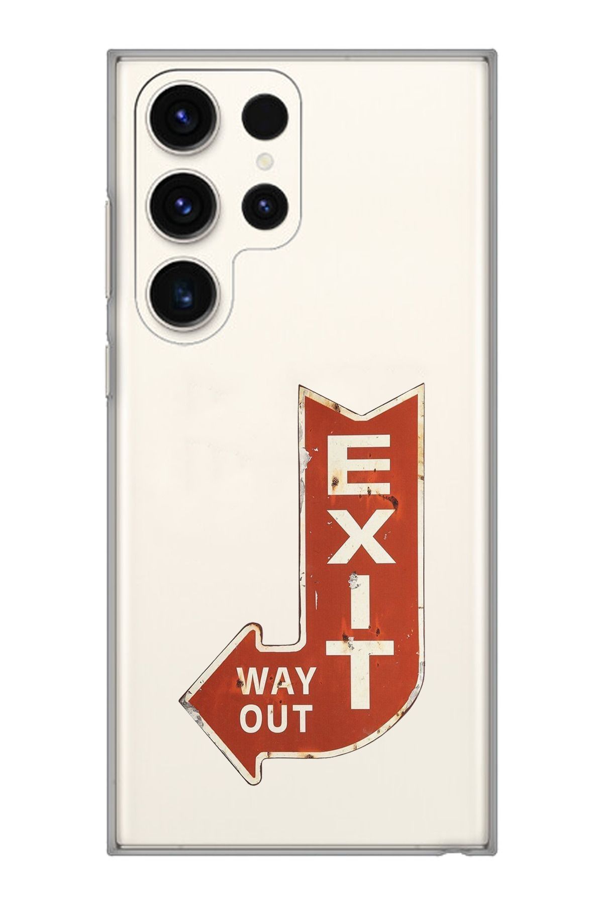 moonset Samsung Galaxy S25 Ultra Uyumlu Exit Tasarımlı Baskılı Şeffaf Telefon Kılıfı