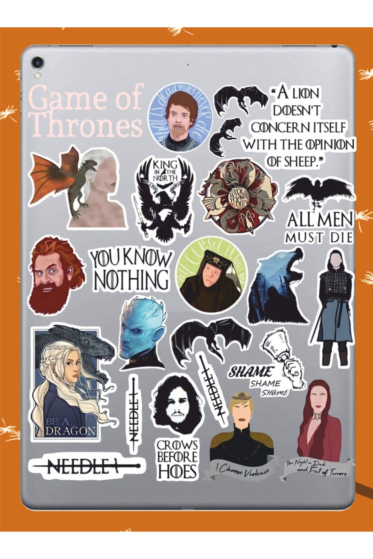 hediyenebak Game of Thrones Seri 2 Sticker Seti | Laptop Ajanda PC Tablet Telefon Defter Etiket Bullet Journal