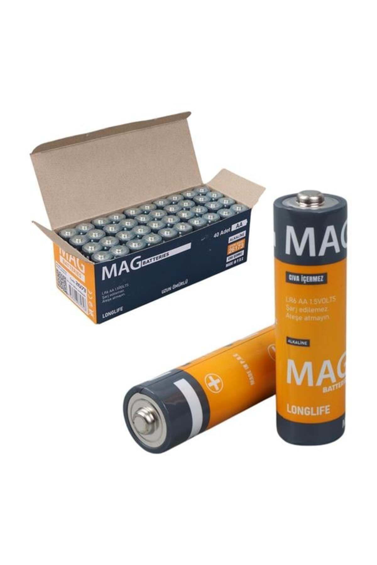 robotrend Mag Batteries Mg-26173 Alkalin Aa 40'Lı Paket Kalem Pil (Aa,Lr6, Am-3)