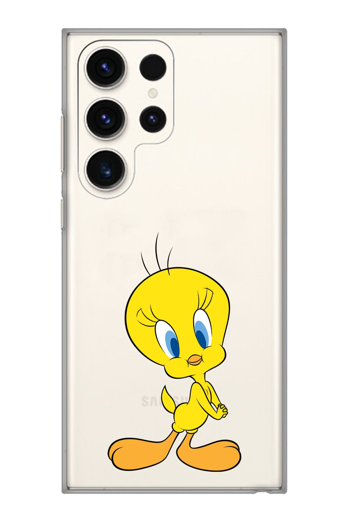 moonset Samsung Galaxy S22 Ultra Uyumlu Tweety Tasarımlı Baskılı Şeffaf Telefon Kılıfı