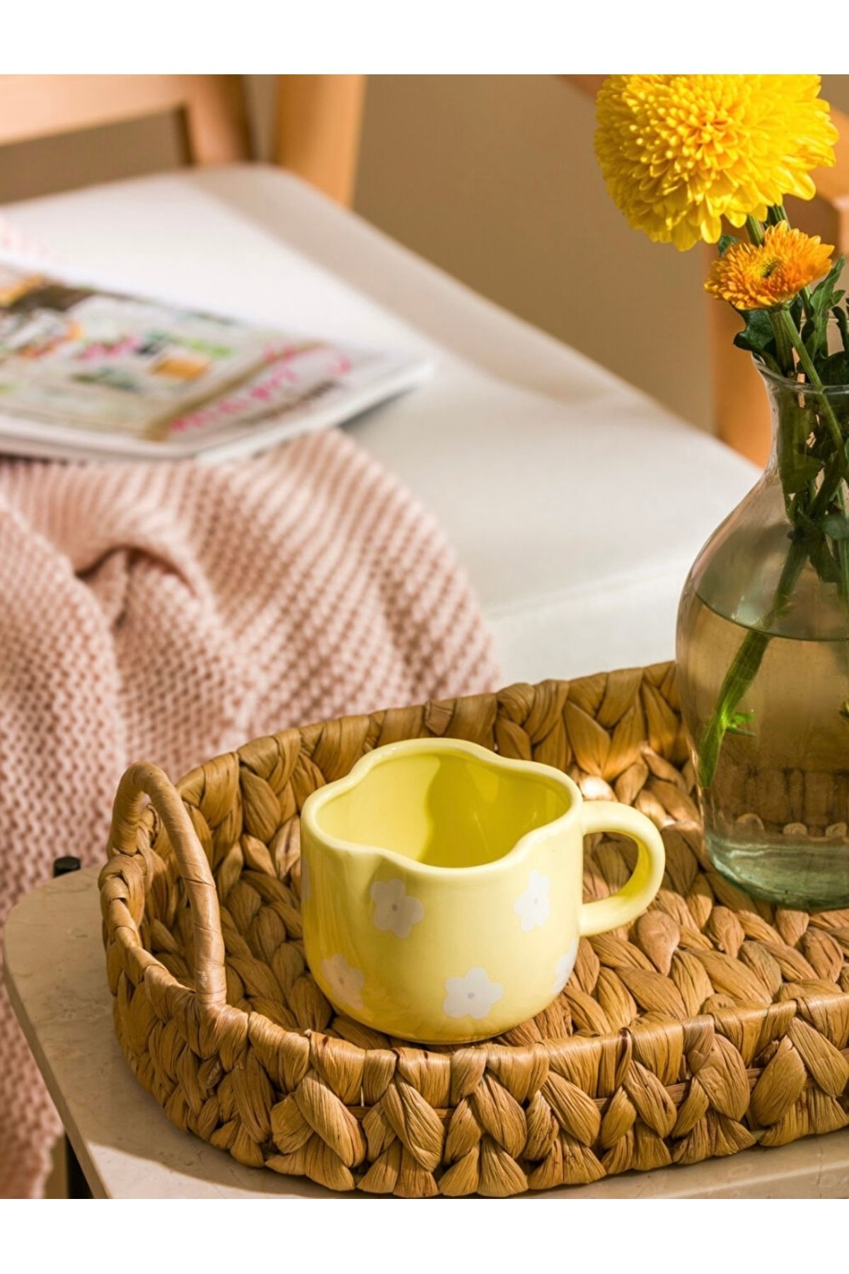 LC Waikiki LCW HOME Sari Çiçek Baskılı Seramik Kupa 300 ml
