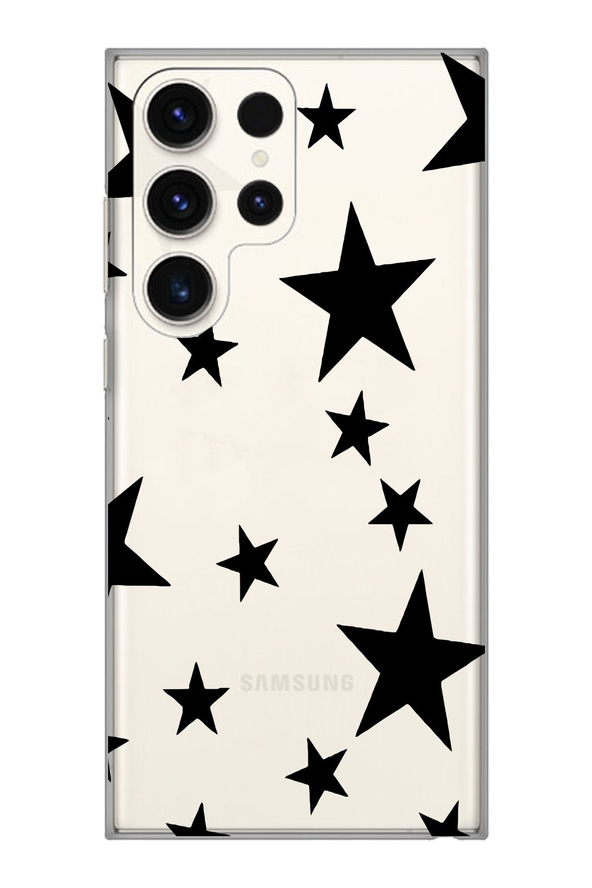 moonset Samsung Galaxy S23 Ultra Uyumlu Yıldızlar Tasarımlı Baskılı Şeffaf Telefon Kılıfı
