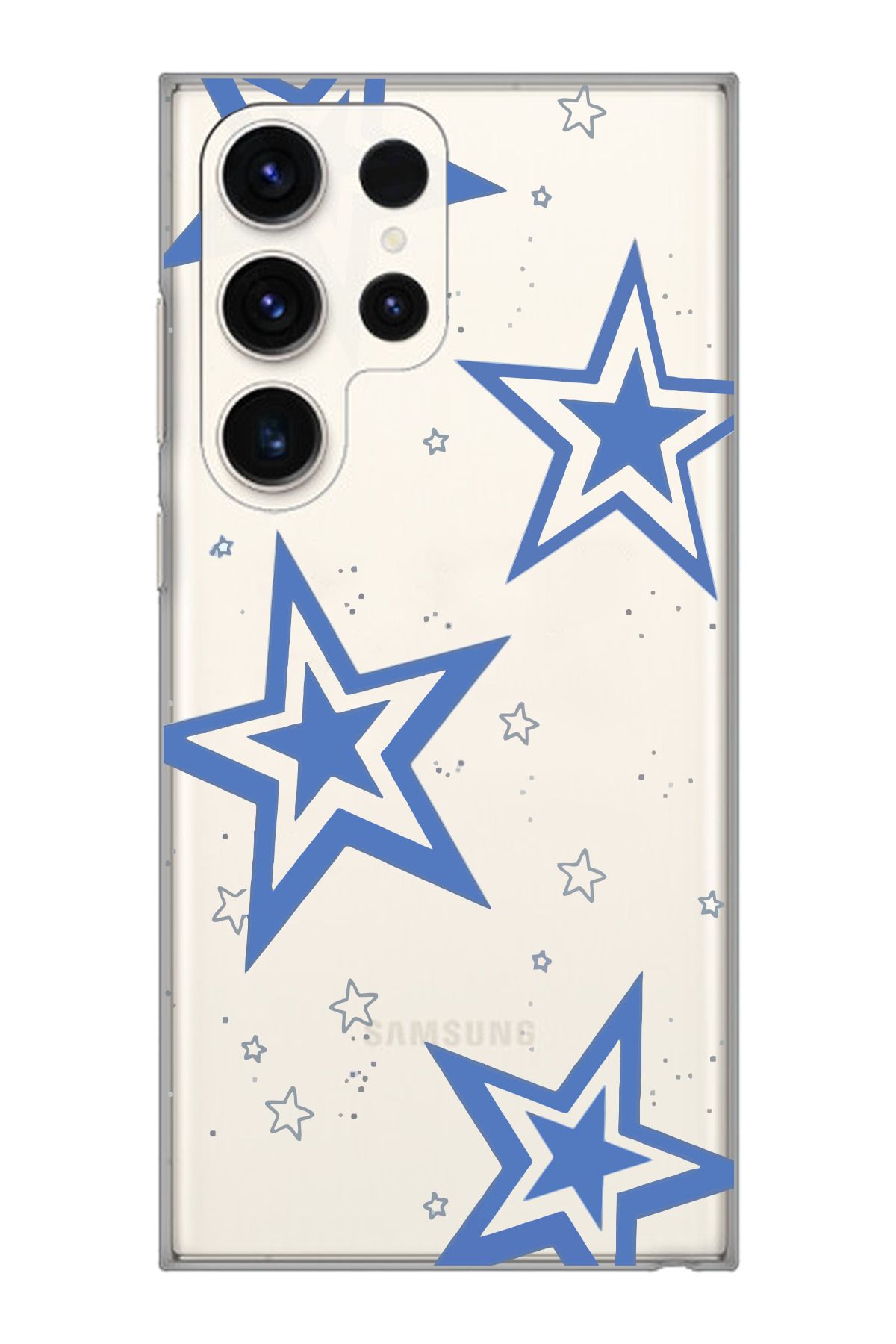 moonset Samsung Galaxy S25 Ultra Uyumlu Yıldız Tasarımlı Baskılı Şeffaf Telefon Kılıfı