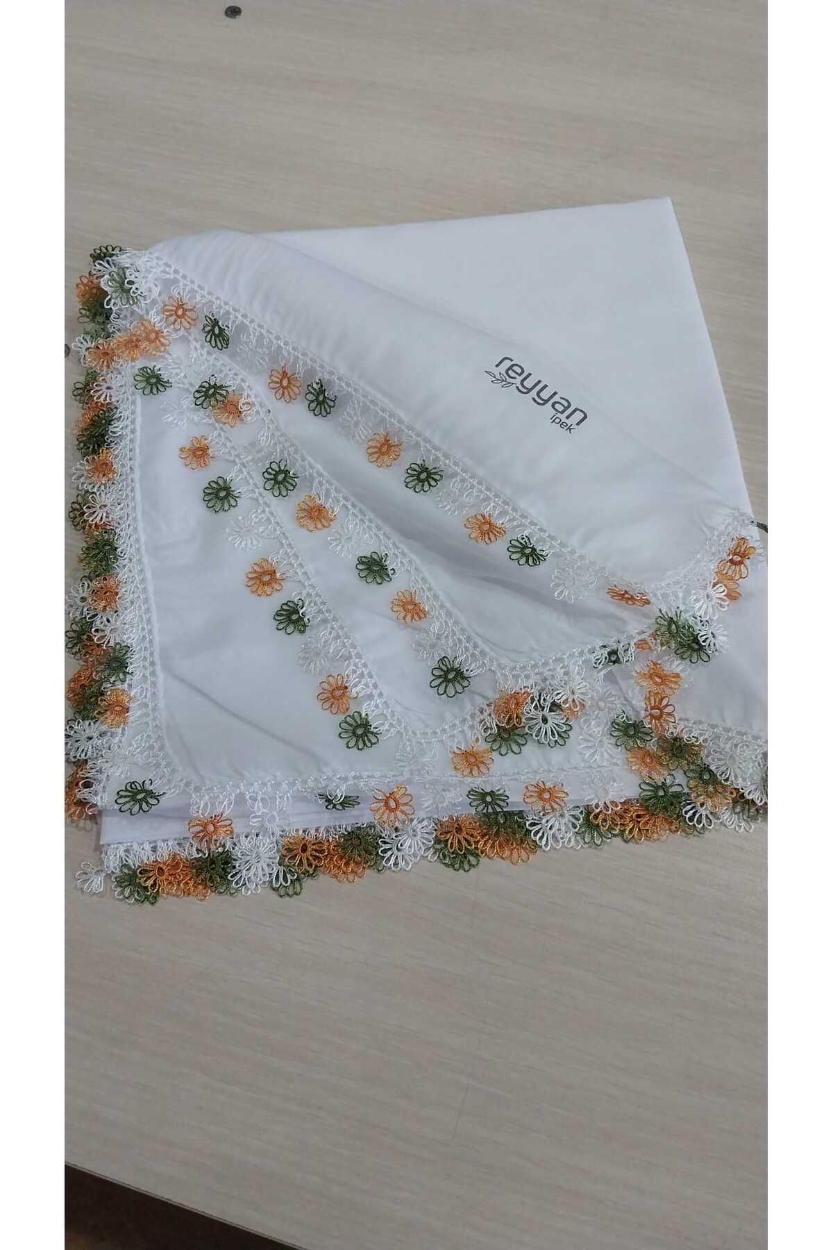 Papatyam El işi Tığ Oyası ve Mekik Oyalı Yazma/Tığ ve Mekik İşi yazma/Çeyizlik Yemeni/100x100/Reyyan.