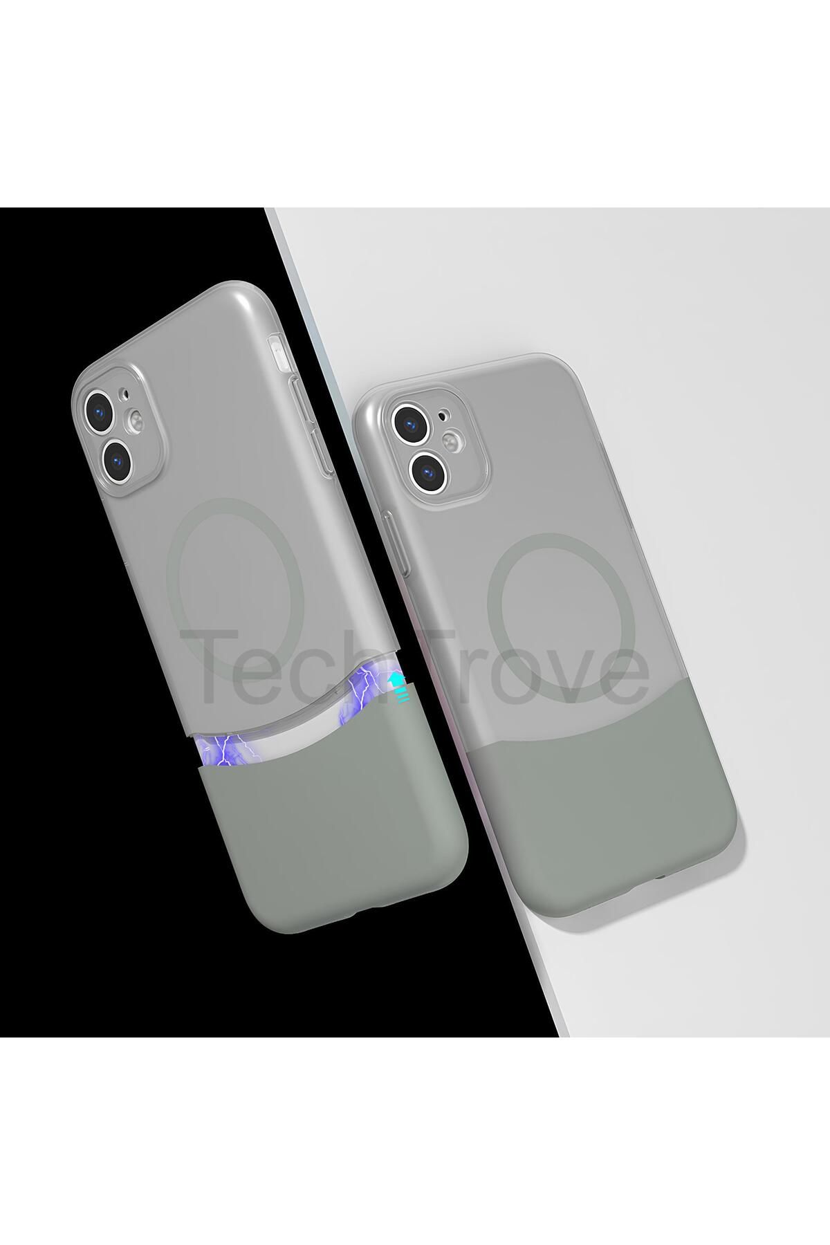 TechTrove Apple iPhone 11 Kılıf MagSafe Şarj Özellikli Mıknatıslı Çift Bölmeli Ultra İnce Lüks Kapak