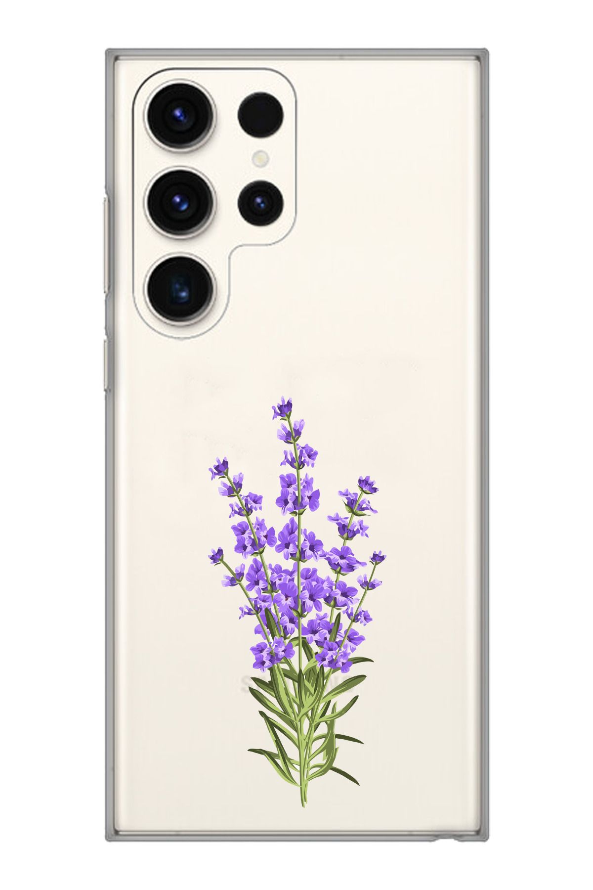 moonset Samsung Galaxy S25 Ultra Uyumlu Leylak Tasarımlı Baskılı Şeffaf Telefon Kılıfı