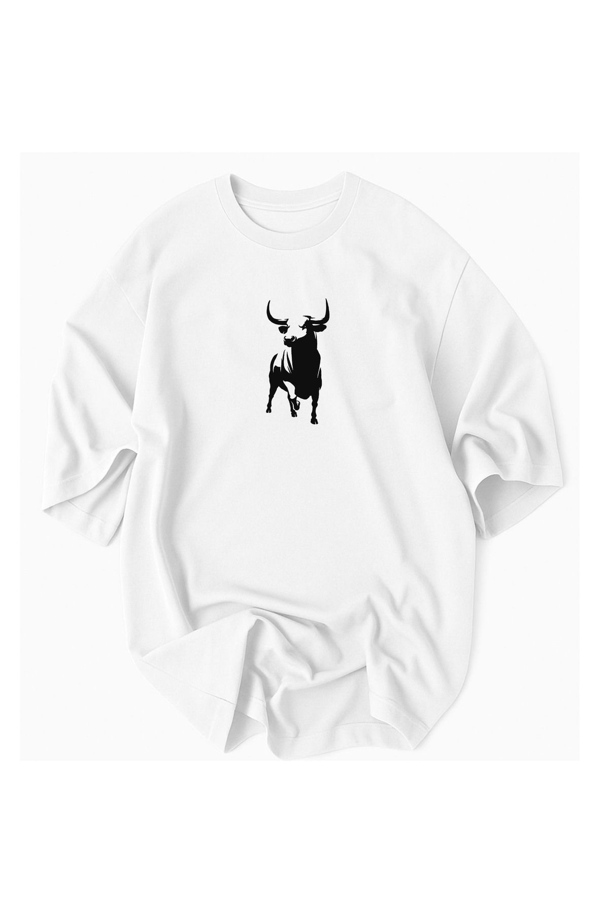 Korefanzin Kod Trend Korefanzin İnek Tema Baskılı %100 Pamuklu Oversize Tshirt tişört