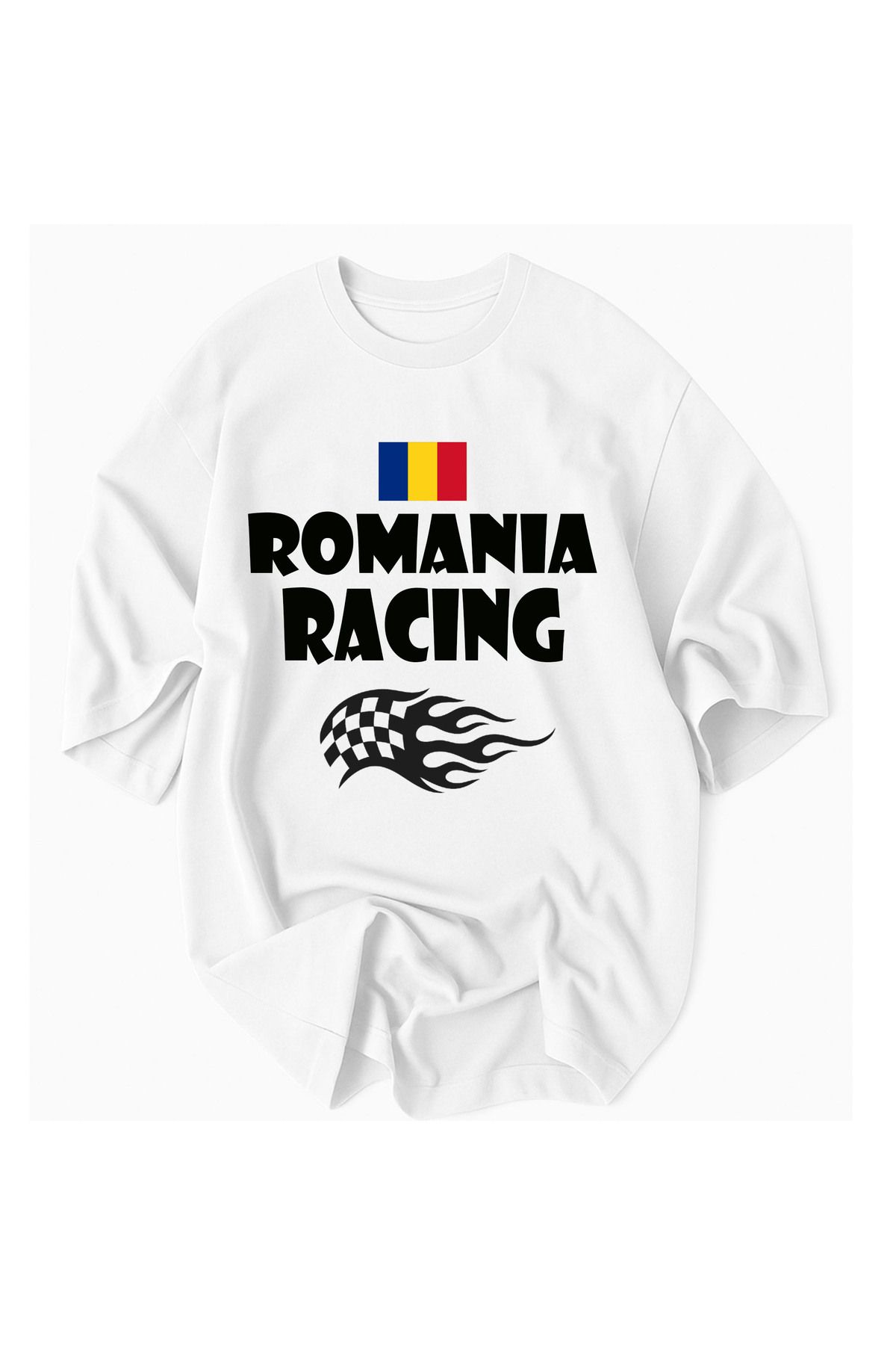 JDM Racıng Motorsport Romanya Yarış Tema Baskılı %100 Pamuklu Oversize Tshirt tişört