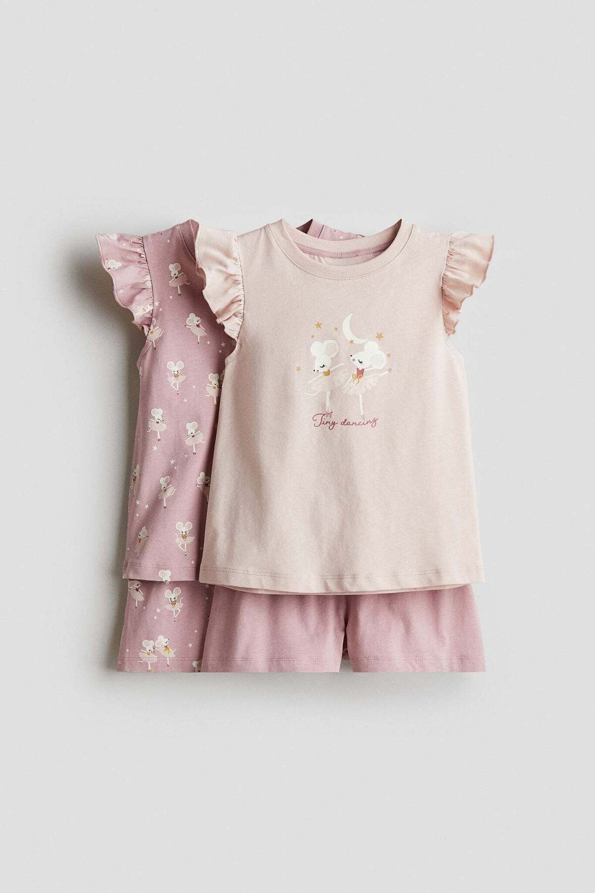 H&M-2-pack flutter-sleeve pyjamas 1