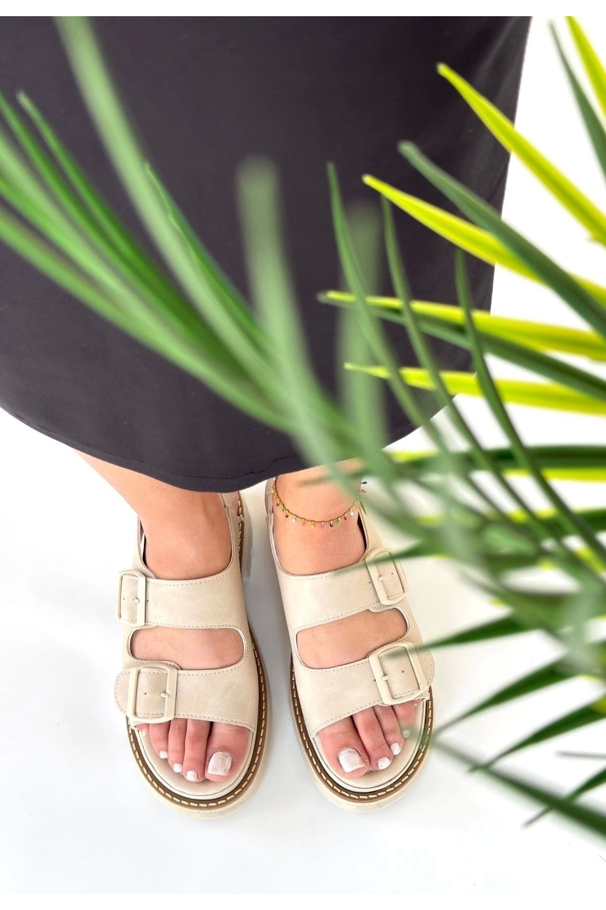 ufukmoda Milta Bej Nubuk Sandalet