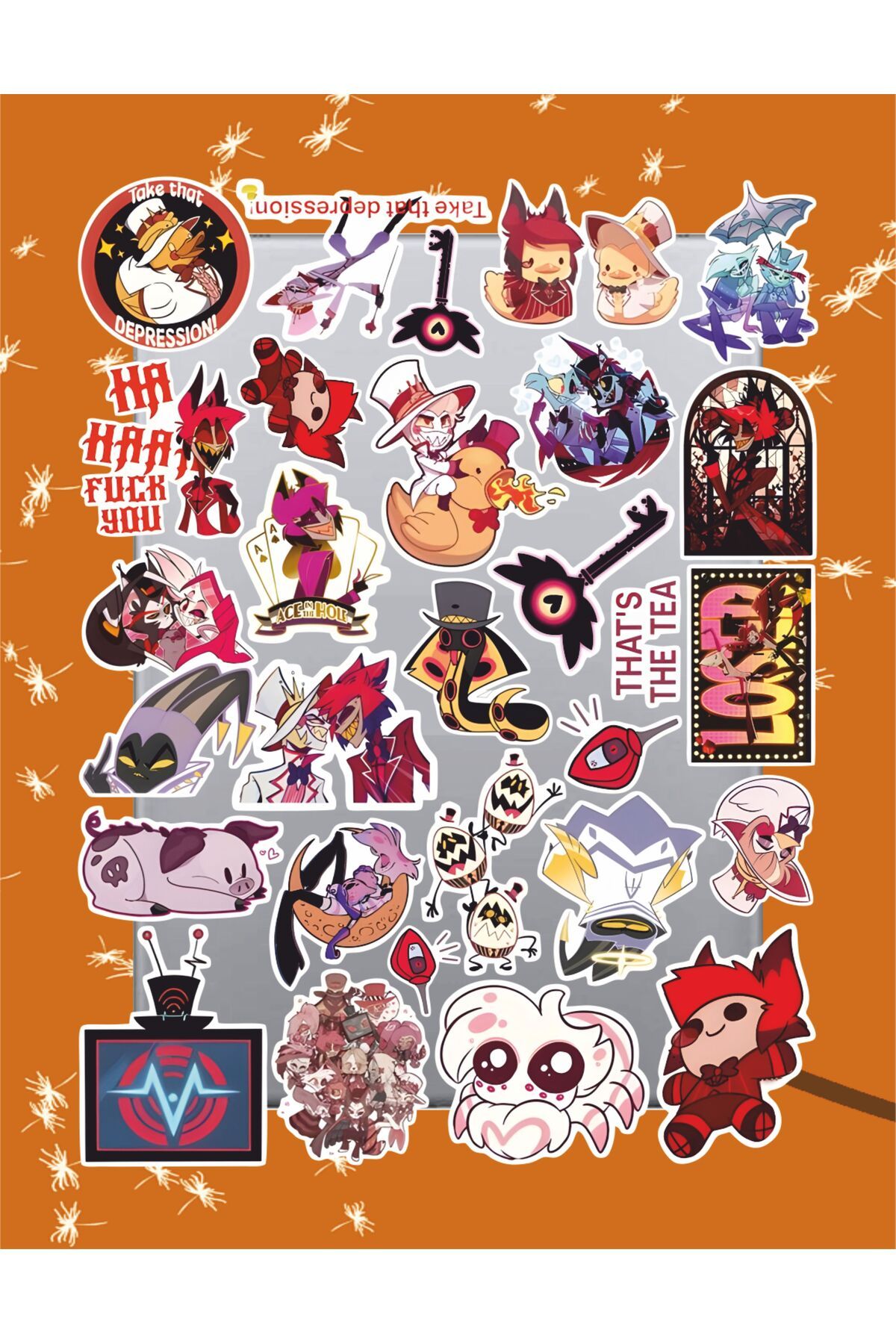 hediyenebak Hazbin Hotel V4 Sticker Seti | Laptop Ajanda PC Tablet Telefon Defter Etiket Bullet Journal