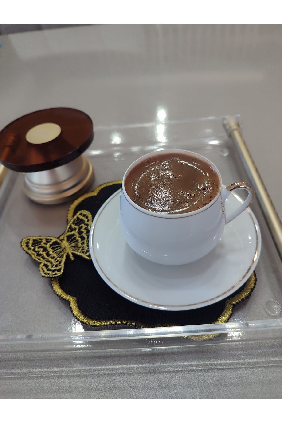 innossa pleksi dekorasyon Matgold ayaklı kahverengi pleksi lokumluk