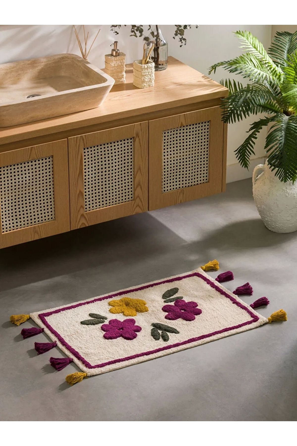LC Waikiki LCW HOME Karişik Çiçek Desenli Banyo Paspası 50x80 cm