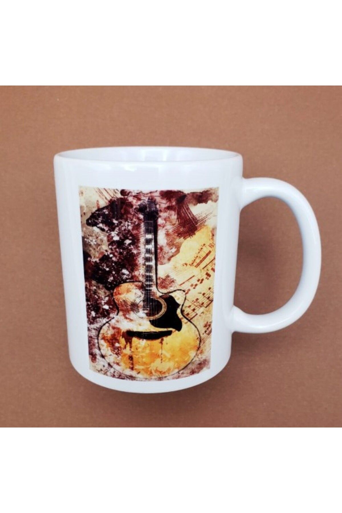 Shop58 Vintage Tasarım Gitar Baskılı Kupa