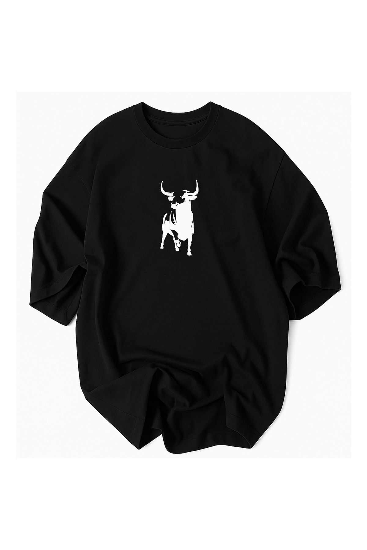 Korefanzin Kod Trend Korefanzin İnek Tema Baskılı %100 Pamuklu Oversize Tshirt tişört