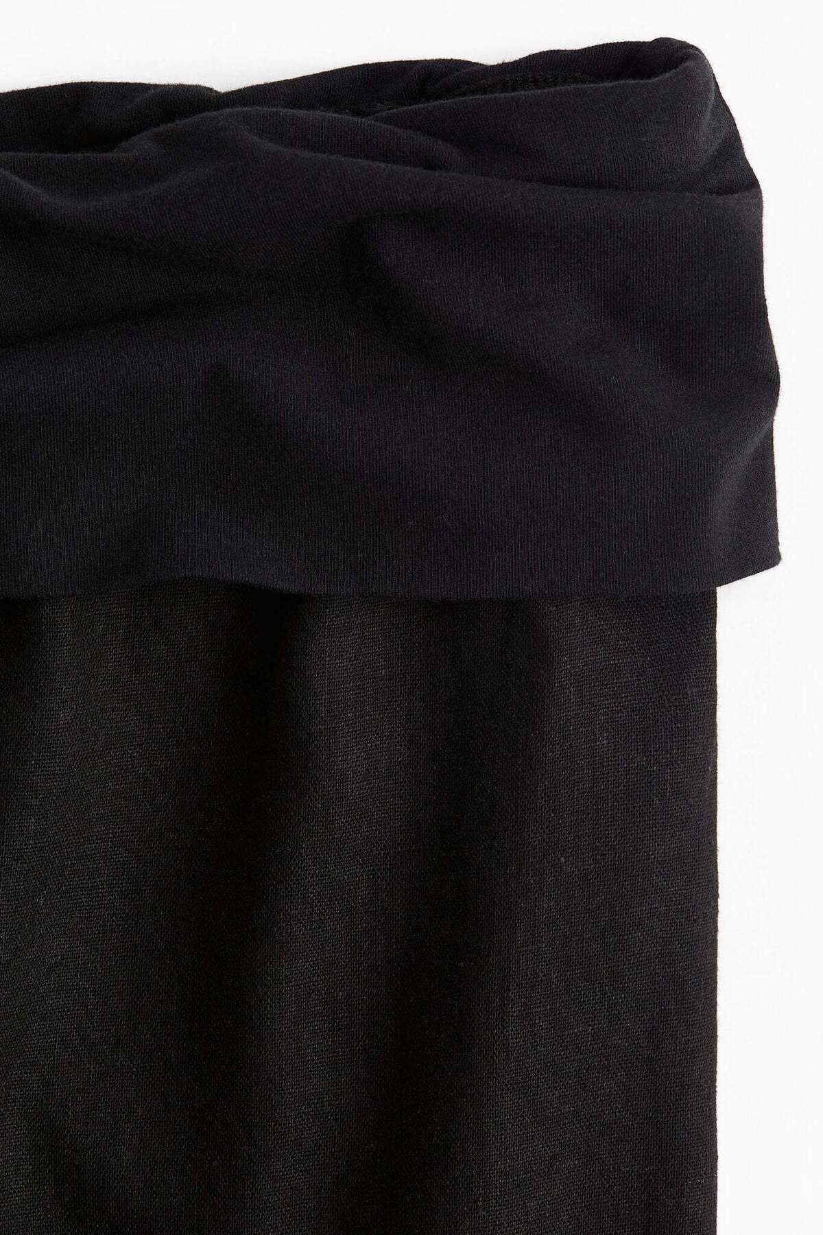 H&M-Foldover-waist linen-blend trousers 1