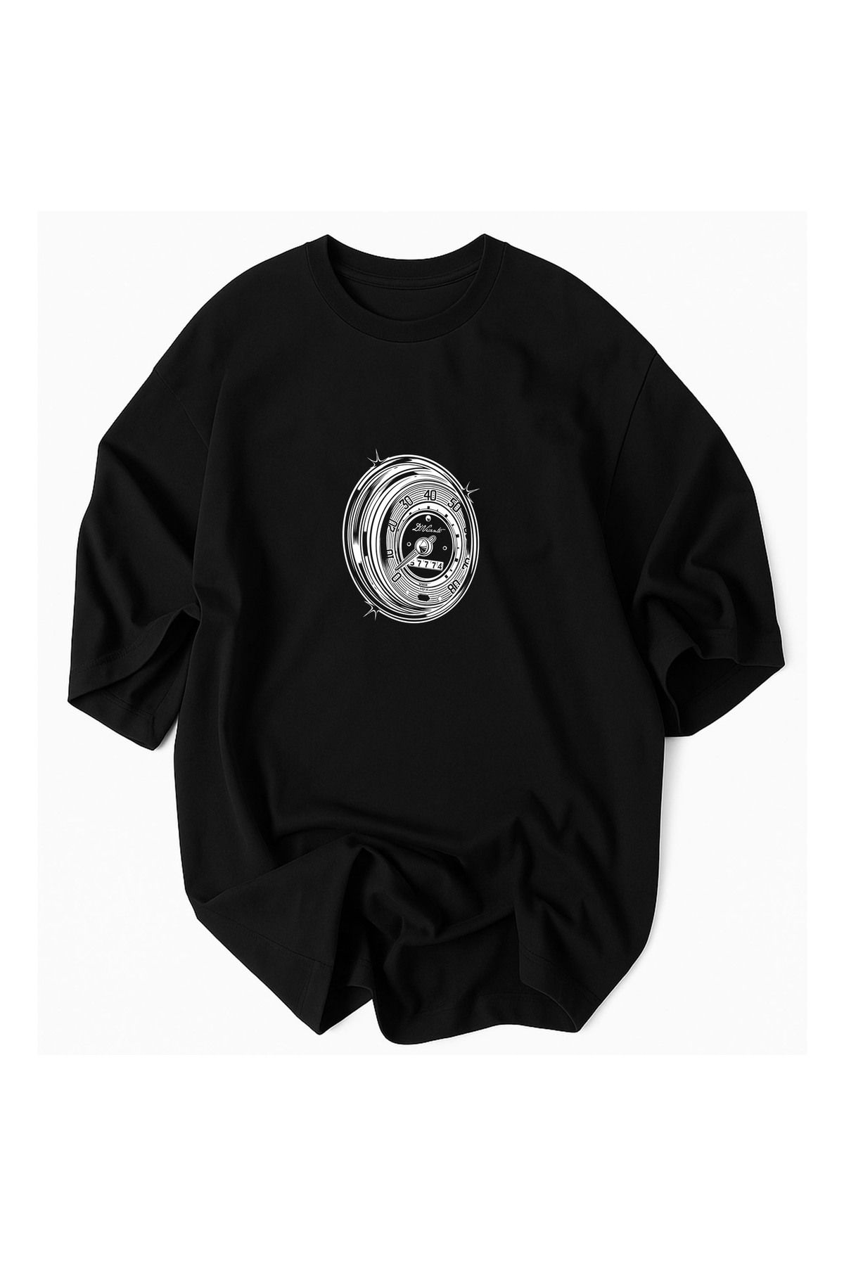 JDM Racıng Motorsport Yarış Klasik Kadran Tema Baskılı %100 Pamuklu Oversize Tshirt tişört