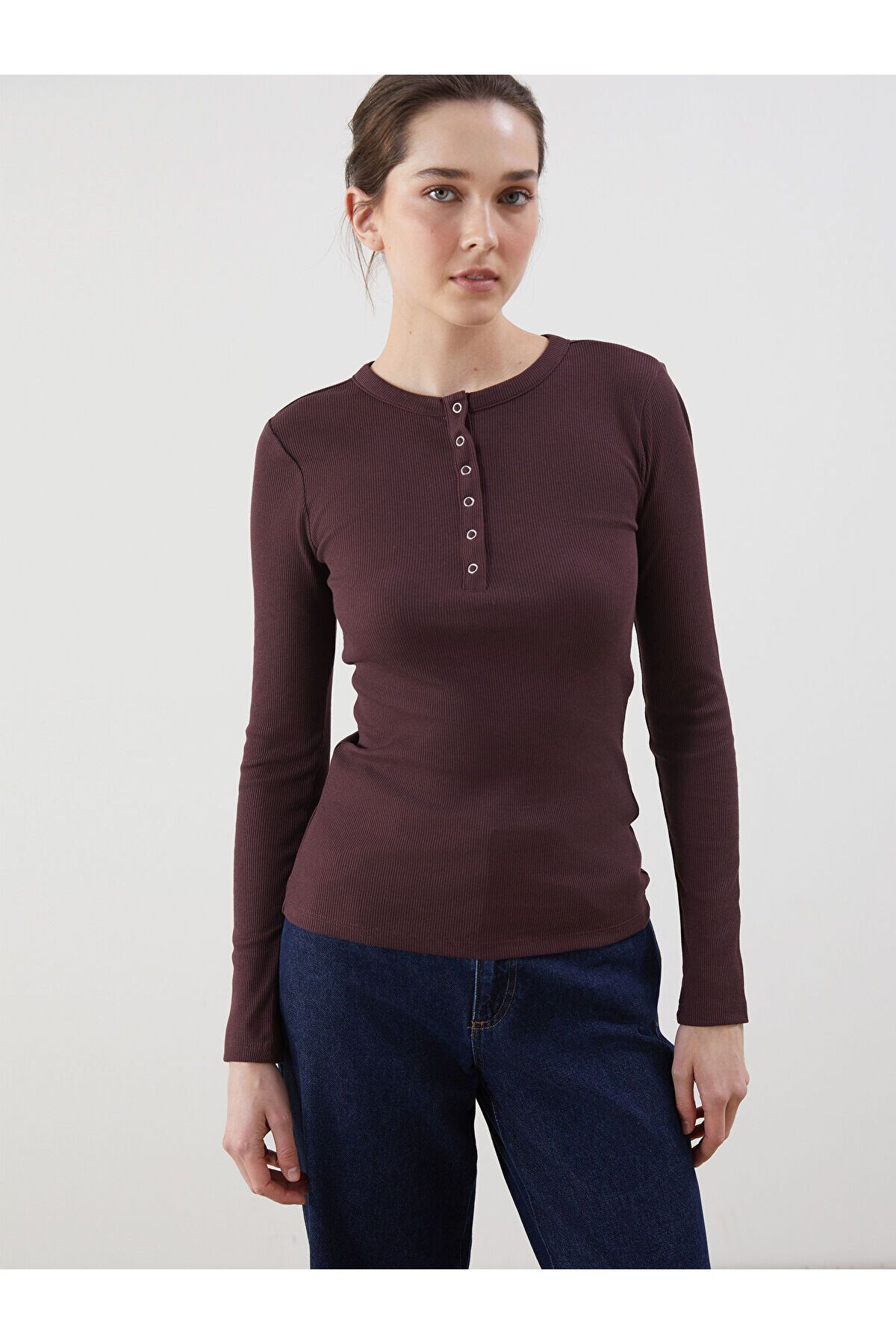 LC Waikiki Bisiklet Yaka Dokulu Kadın Body
