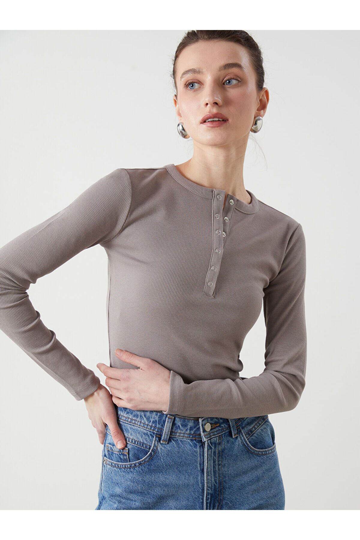 LC Waikiki Bisiklet Yaka Dokulu Kadın Body