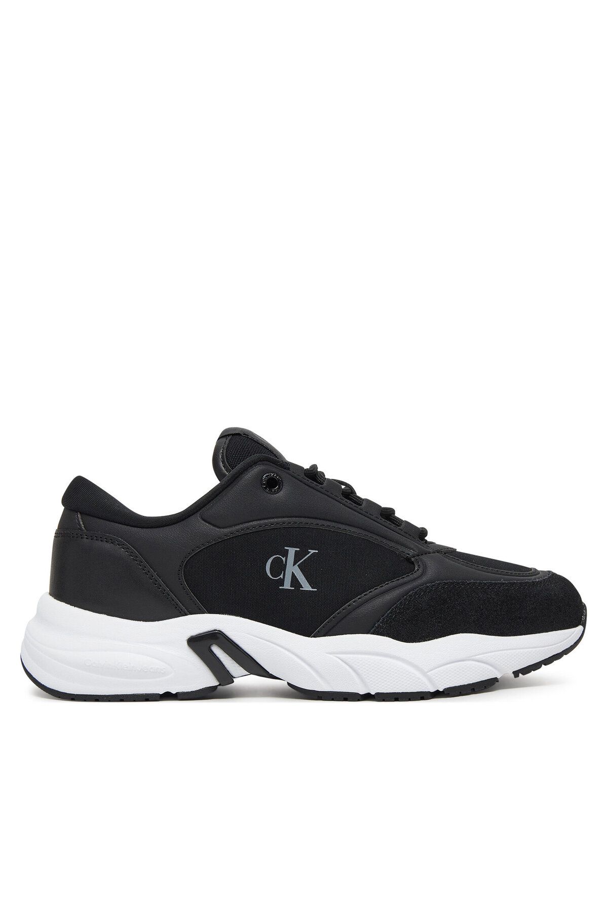 Calvin Klein Kadın Renk Geçişli Orta Topuk Rahat Kalın Taban CK Yazı Detaylı Siyah Sneaker YW0YW01743-BEH