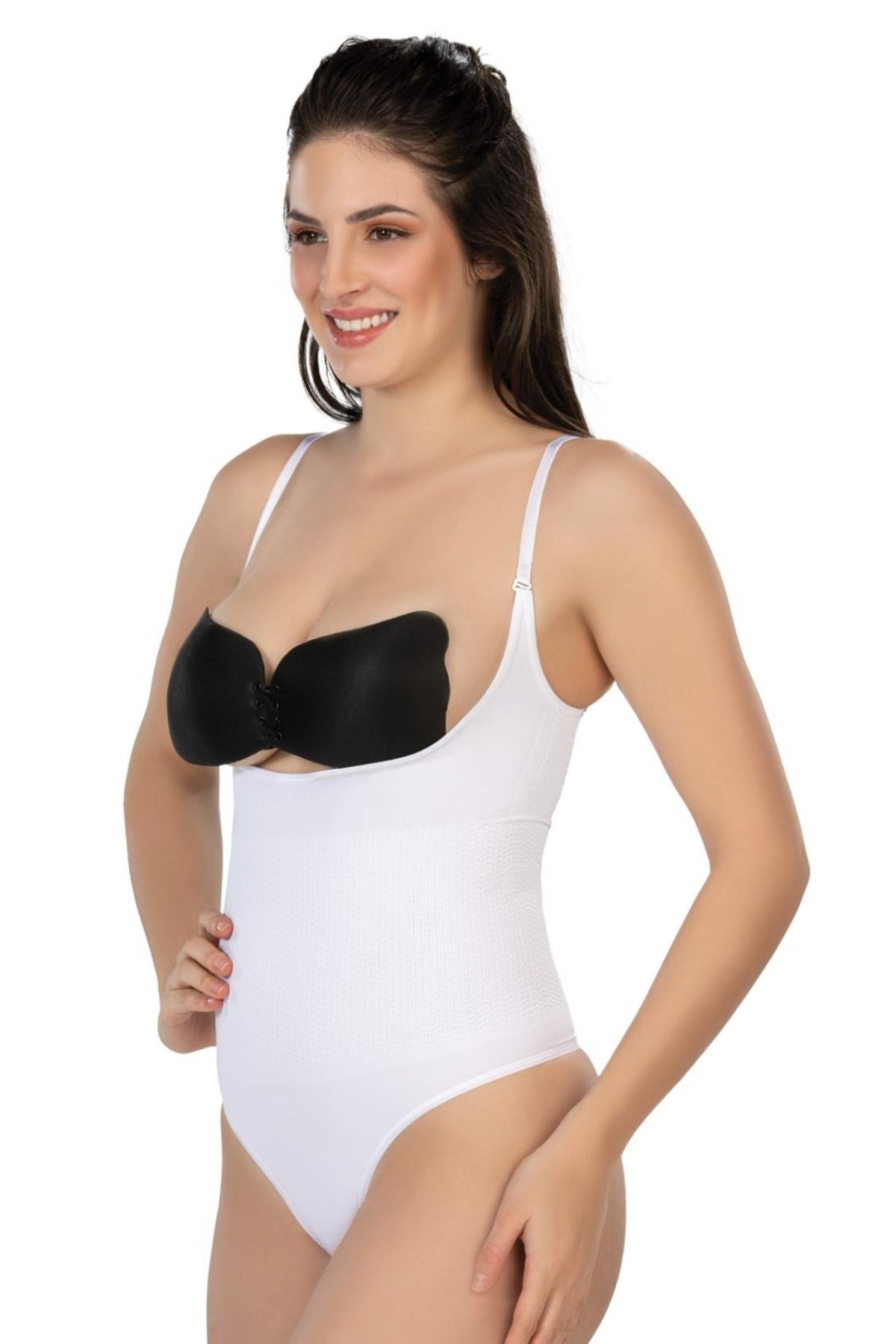 Nemere BEYAZ MI Emay 2076 Göğüsü Açık String Body Korse