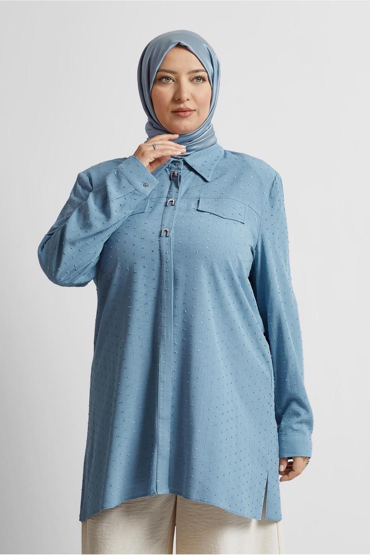 Alvina GÖMLEK YAKA VİSKON TUNİK 20742