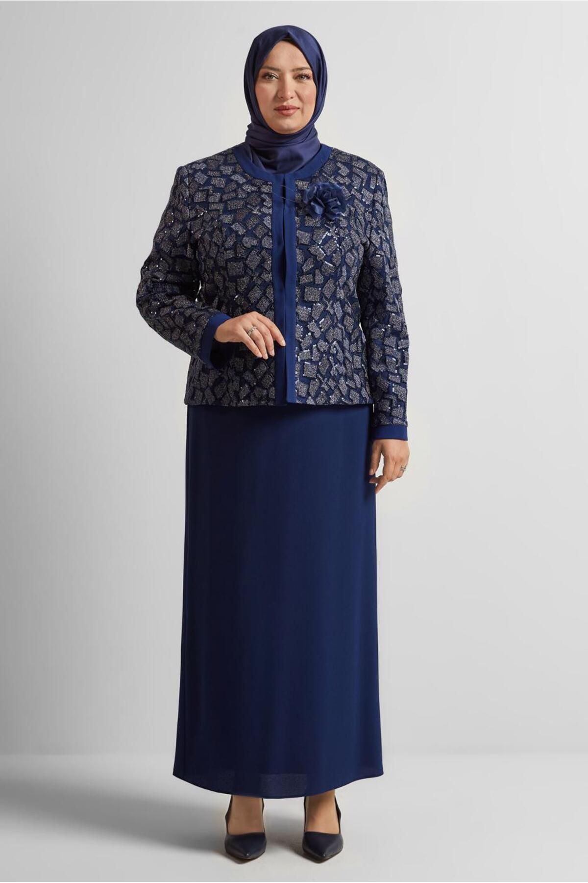 Alvina BROŞ DETAYLI ELBİSELİ TAKIM 30446