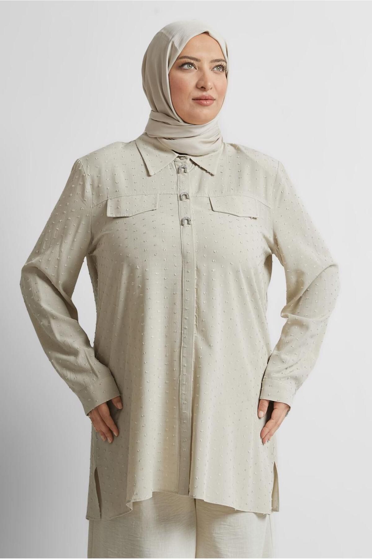 Alvina GÖMLEK YAKA VİSKON TUNİK 20742
