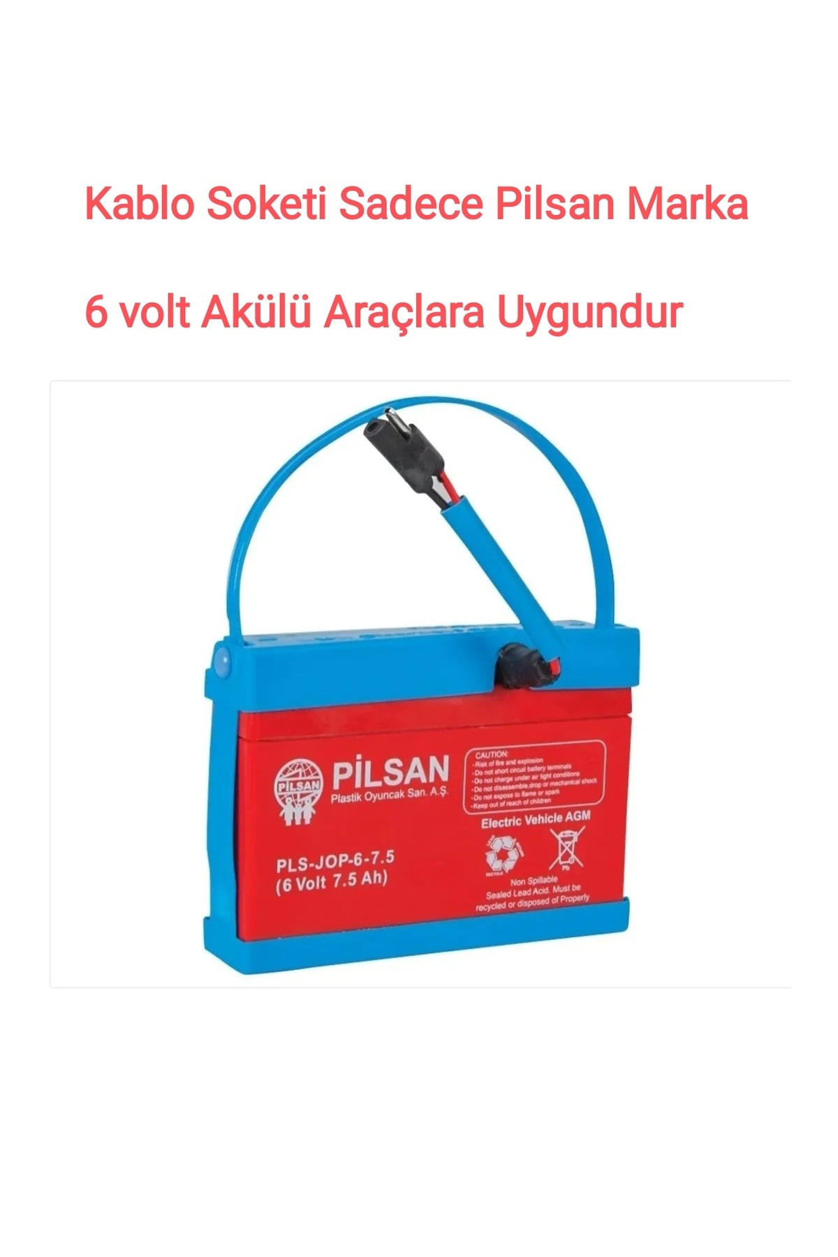 PİLSAN Pilsan 6 Volt 7,5 Amper Akülü Araba/traktör Aküsü Pilsan Akü 7,5 Ah