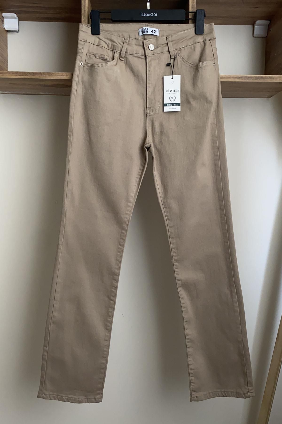 İstangül Butik Büyük Beden Full Likralı Boru Paça Jean
