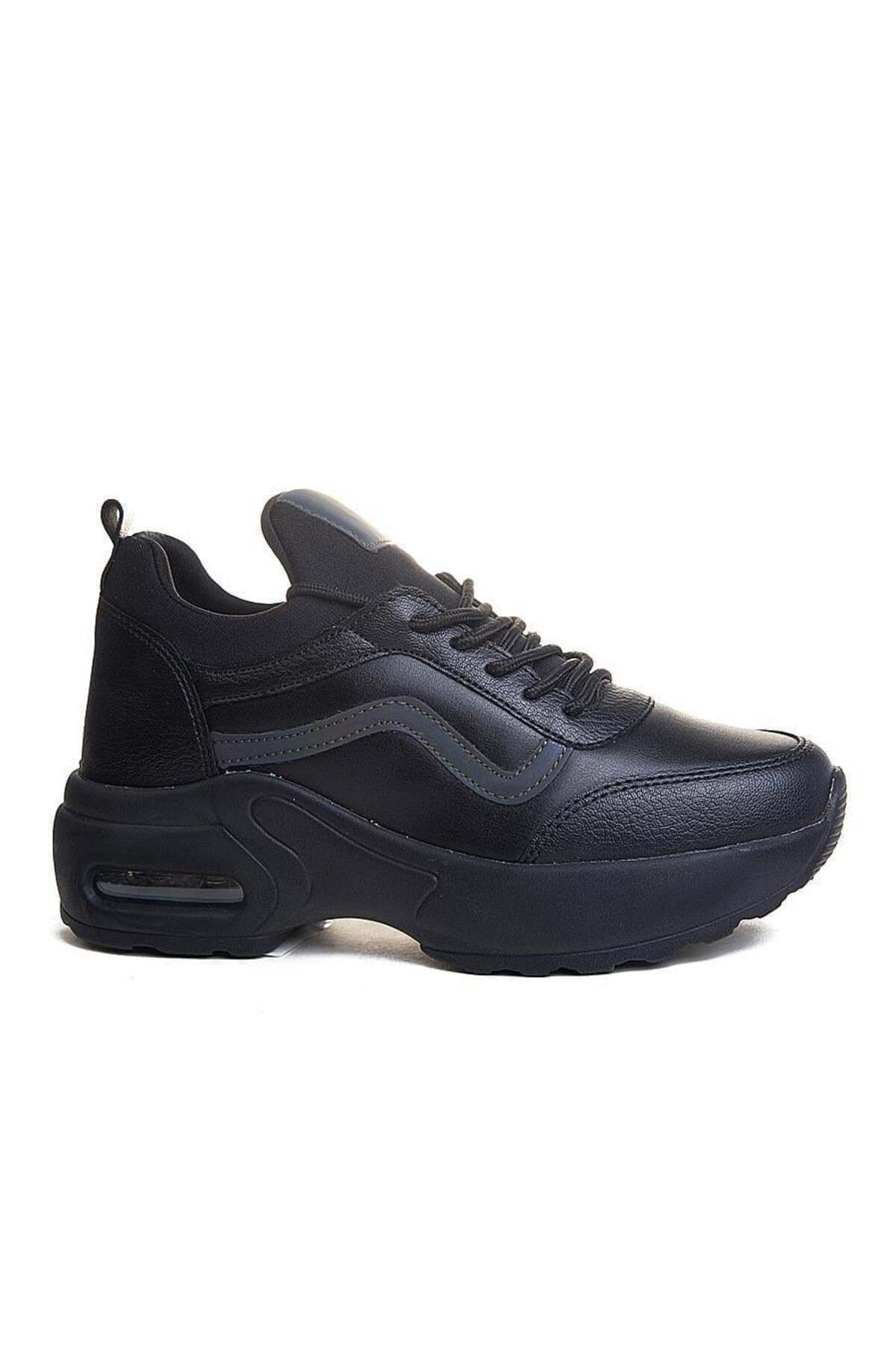 Nesil Shoes Flet 121 Siyah Air Taban Kadın Sneakers