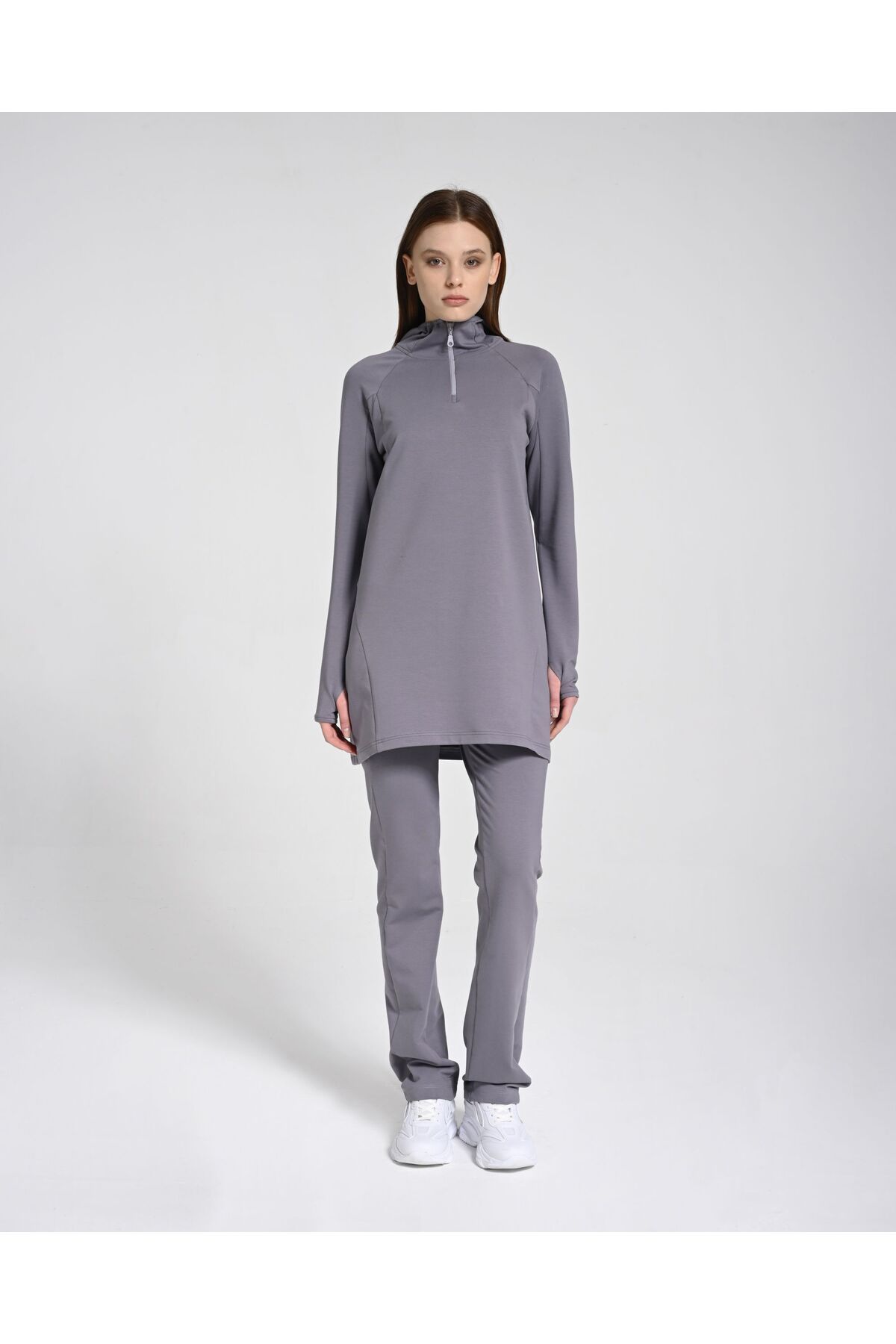 Monolou Kapüşonlu Modal Aktif Sweat