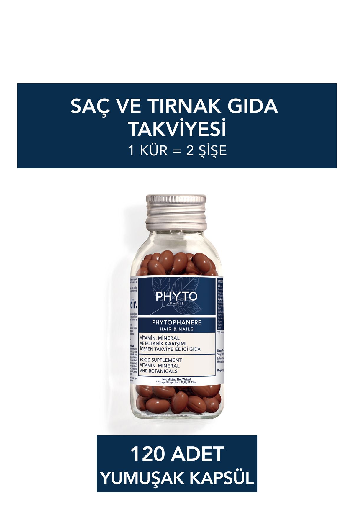 Phytophanere Saç, Tırnak ve Cilt için Takviye Edici Gıda 120 Kapsül