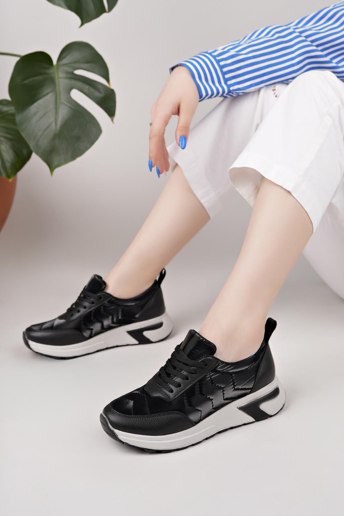 Nesil Shoes Acr 170 Siyah Paraşüt Kadın Ayakkabı