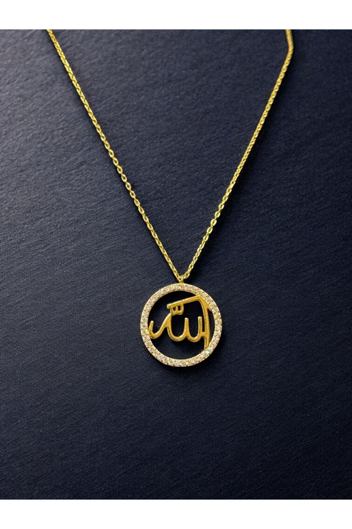 SOFT 925 AYAR GÜMÜŞ KOLYE 14 K GOLD KAPLAMA SEÇENEKLİ ALLAH YAZILI KOLYE