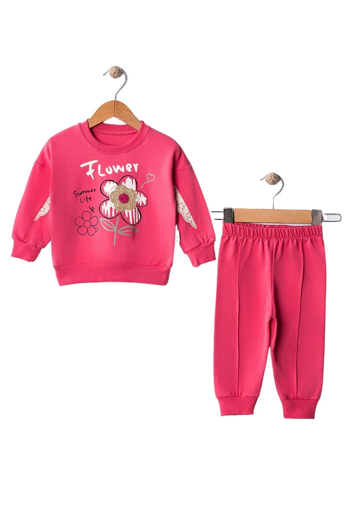 CRASSİ Kız Bebek Takım Flower Baskılı
