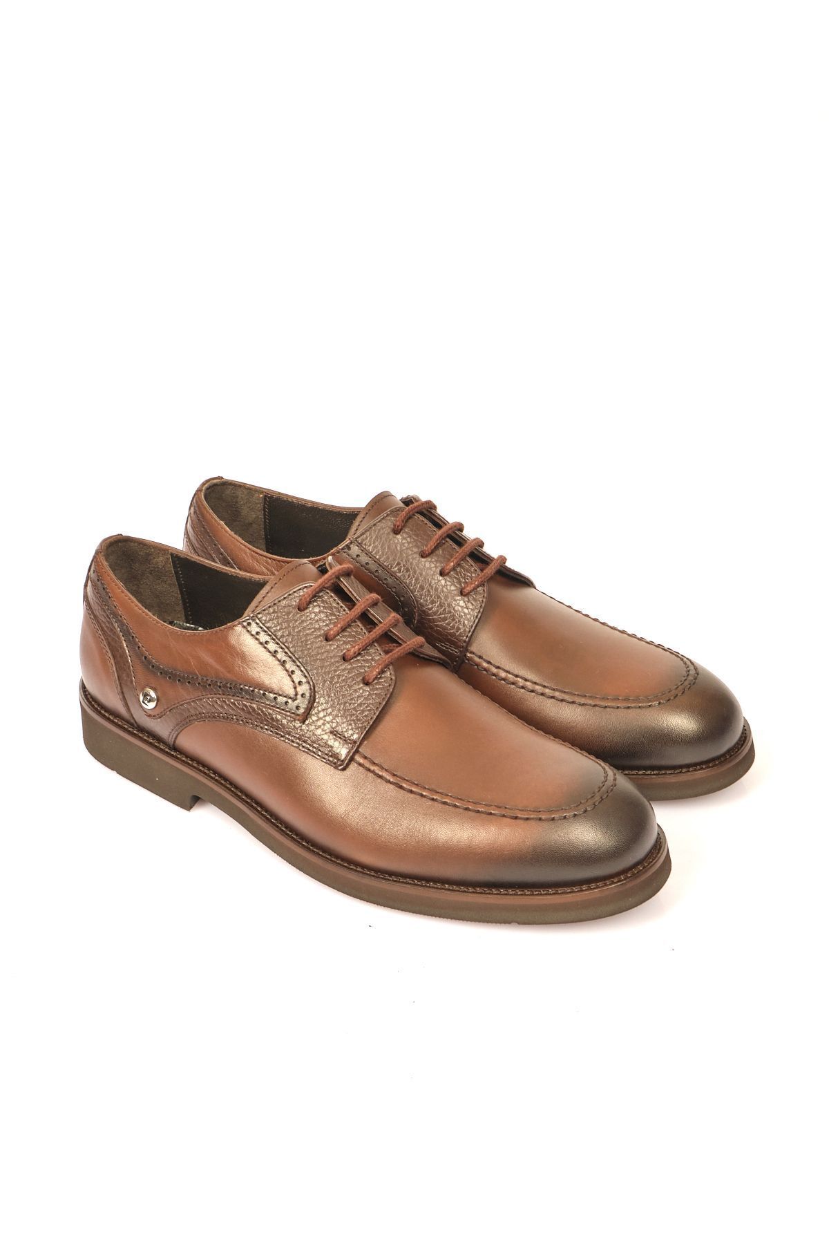 Pierre Cardin-Кафяви мъжки класически обувки от естествена кожа с връзки PC1617038 2